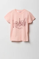 T-shirt à imprimé Paris pour fille