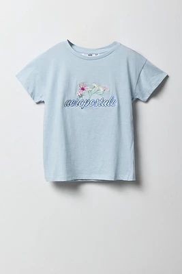 T-shirt avec motif floral brodé Aeropostale pour fille