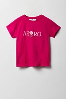 Girls Aero Rose Embroidered T-Shirt