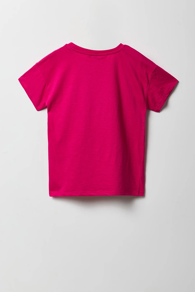 T-shirt avec motif brodé Aero rose pour fille