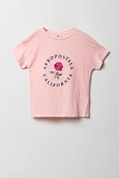 T-shirt avec motif brodé Aeropostale rose pour fille