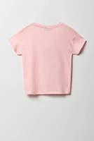 T-shirt avec motif brodé Aeropostale rose pour fille