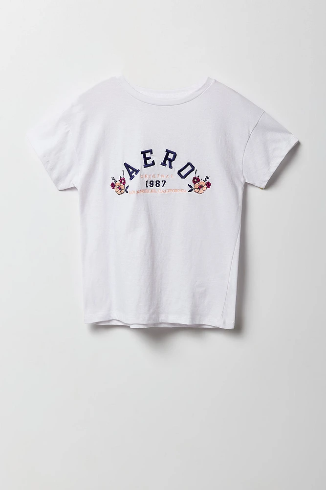 T-shirt avec motif brodé Aero LA pour fille