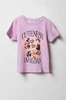 T-shirt à imprimé Cuteness Overload pour fille