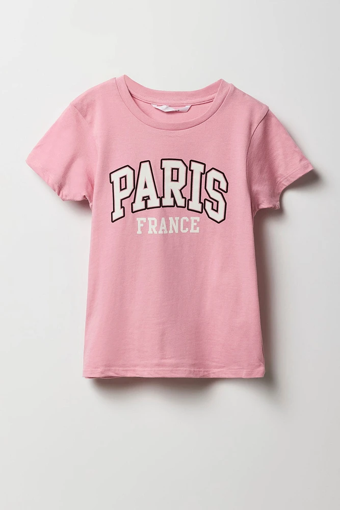 T-shirt Ã  imprimÃ© Paris France pour fille