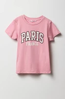 T-shirt à imprimé Paris France pour fille