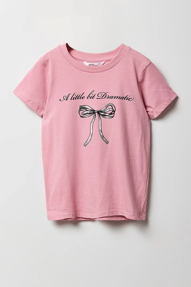 T-shirt à imprimé Little Bit Dramatic pour filles