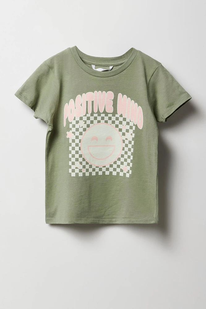 Girls Positive Mind Graphic T-Shirt