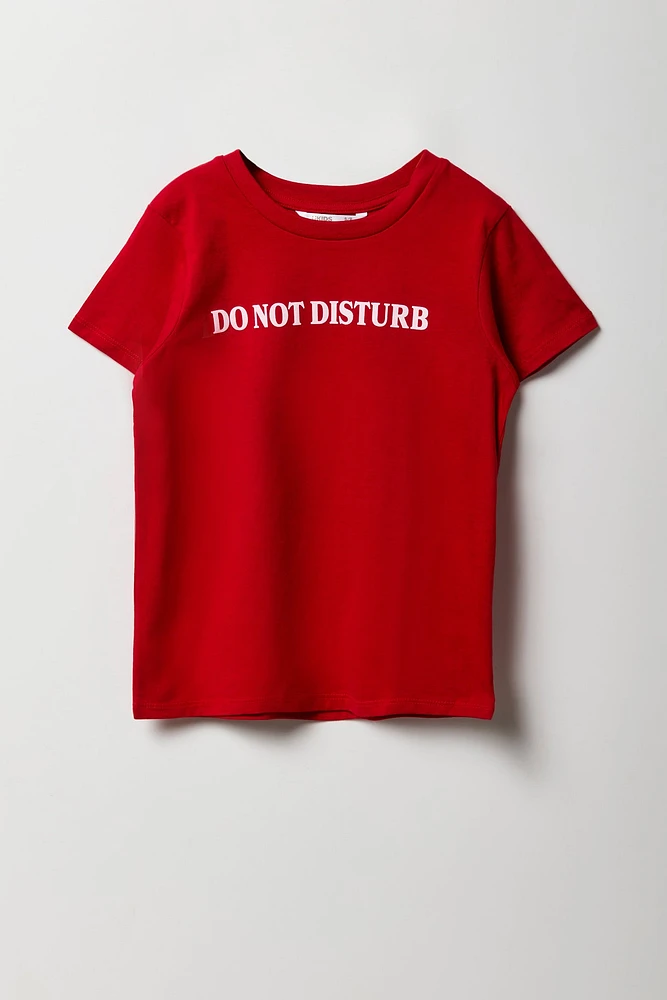 T-shirt à imprimé Do Not Disturb pour fille