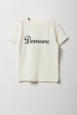 Girls Demure Graphic T-Shirt