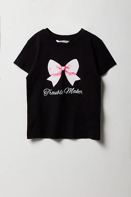 Girls Trouble Maker Graphic T-Shirt