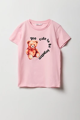 T-shirt à imprimé Too Cute pour fille