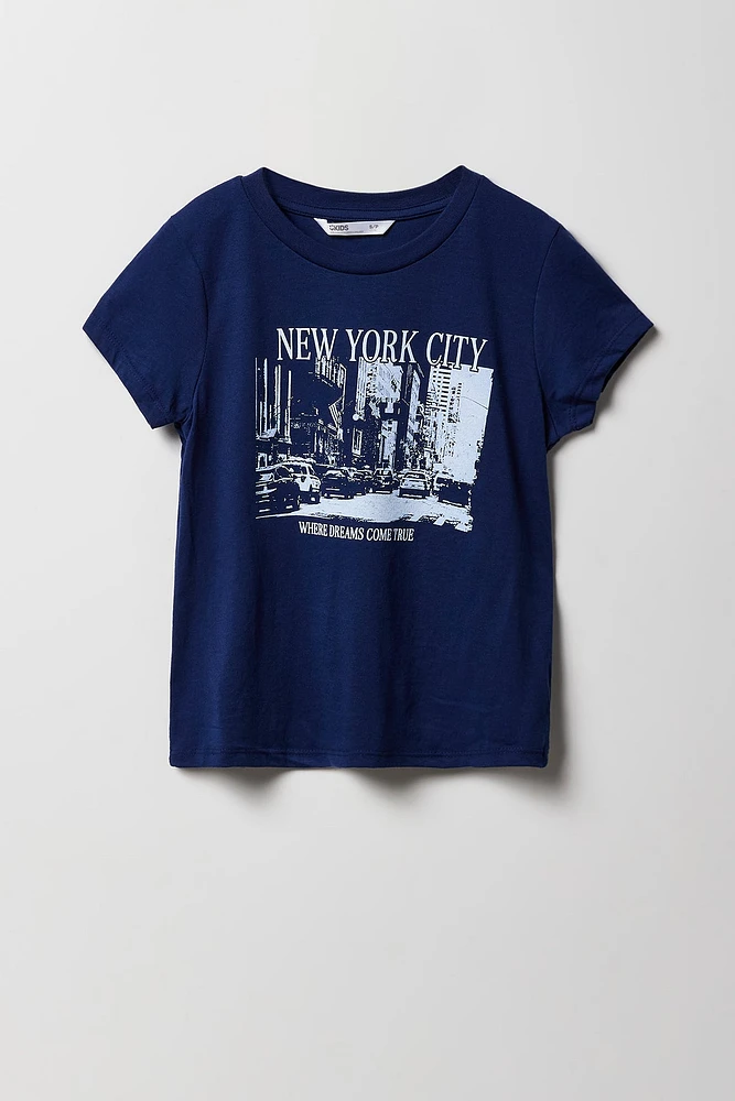 T-shirt à imprimé New York pour fille