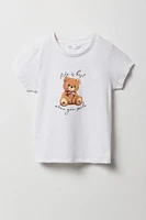 T-shirt à imprimé Smile Bear pour fille