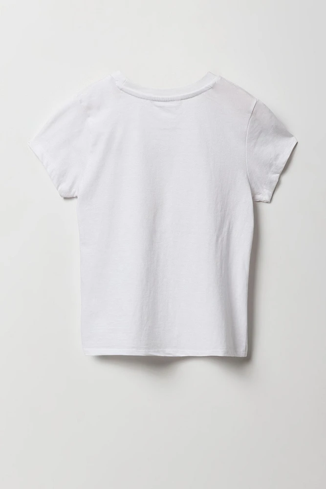 T-shirt à imprimé Smile Bear pour fille