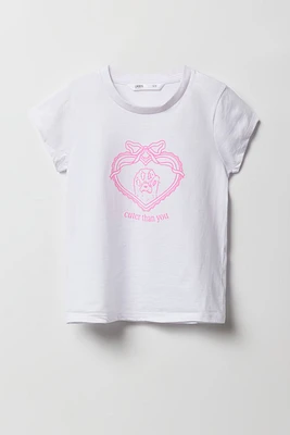 T-shirt à imprimé Cuter Than You pour fille