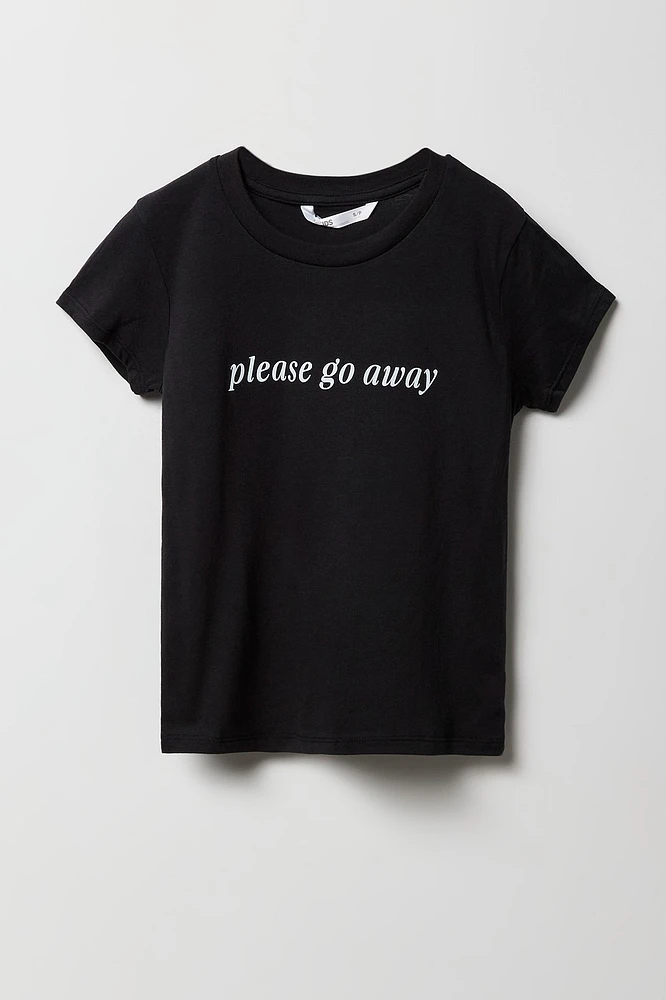 T-shirt à imprimé Please Go Away pour fille