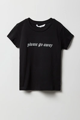 T-shirt à imprimé Please Go Away pour fille