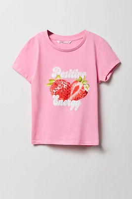 T-shirt à imprimé Positive Energy pour fille