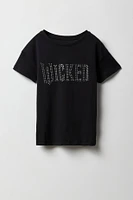 T-shirt Ã  imprimÃ© Wicked avec pierres du Rhin pour fille