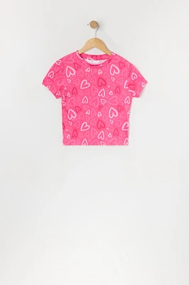 Girls Heart Print Baby T-Shirt