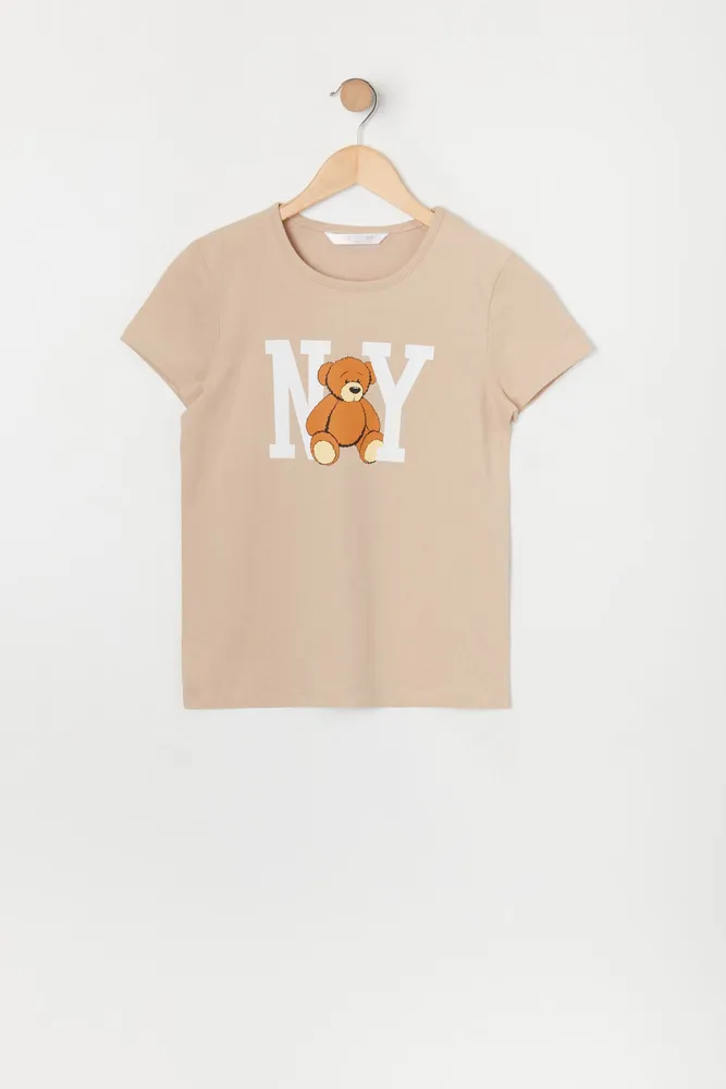 Girls NYC Bear Graphic T-Shirt