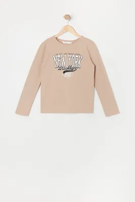 Girls Brooklyn New York Long Sleeve Top