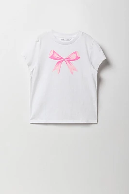 T-shirt rose à imprimé Boucle pour fille