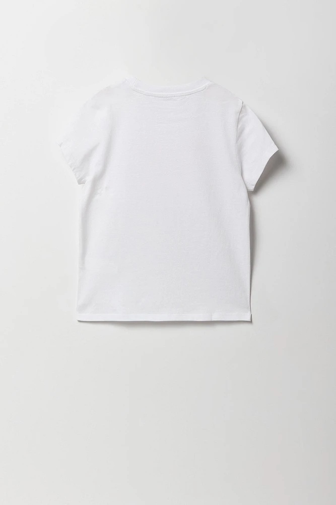 T-shirt rose à imprimé Boucle pour fille