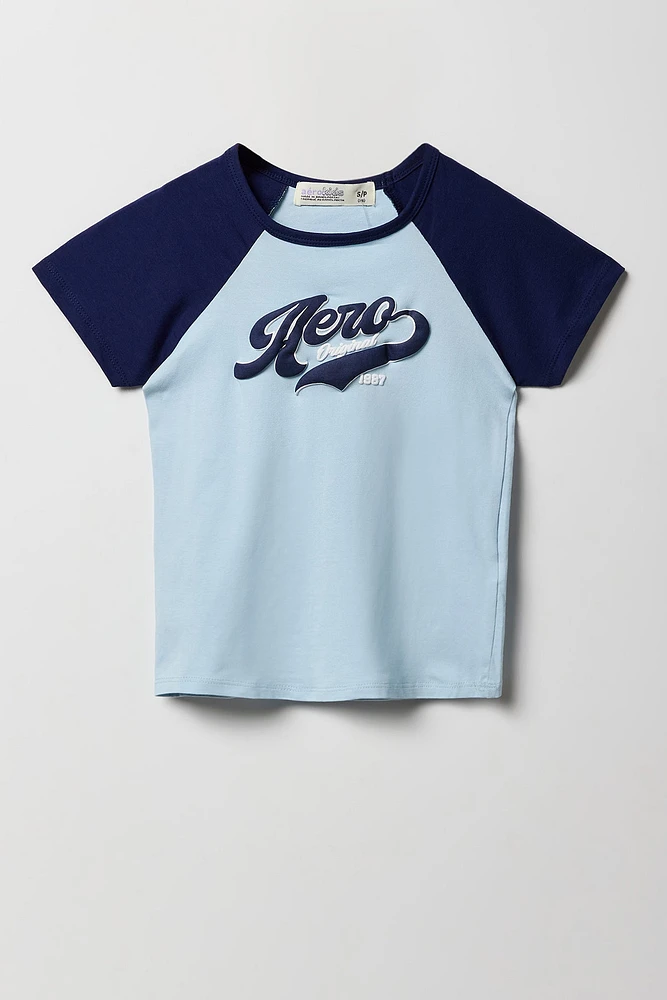 Girls Aero Puff Print Raglan T-Shirt