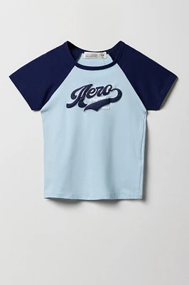 Girls Aero Puff Print Raglan T-Shirt