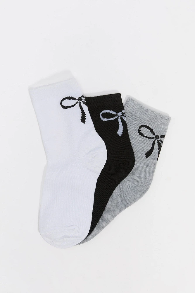 Chaussettes un quart avec boucle pour filles (paquet de 3)