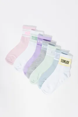 Girls Days Of The Week Anklet Socks (7 Pack)