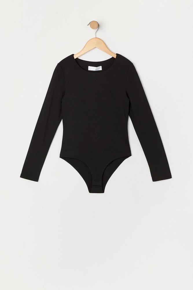 Girls Crewneck Long Sleeve Bodysuit