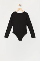 Girls Crewneck Long Sleeve Bodysuit