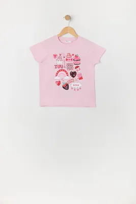 Girls Valentines Day Graphic T-Shirt
