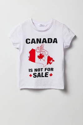 T-shirt à imprimé Canada is Not For Sale pour fille