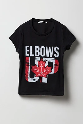 T-shirt à imprimé Elbows Up Canada pour fille