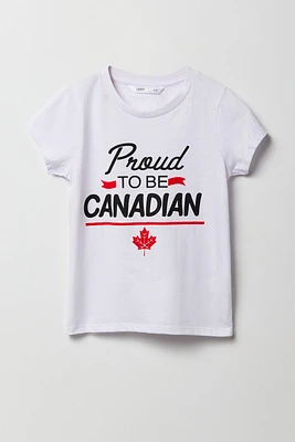 T-shirt à imprimé Proud To Be Canadian pour fille