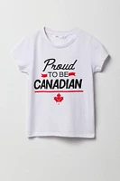 T-shirt à imprimé Proud To Be Canadian pour fille
