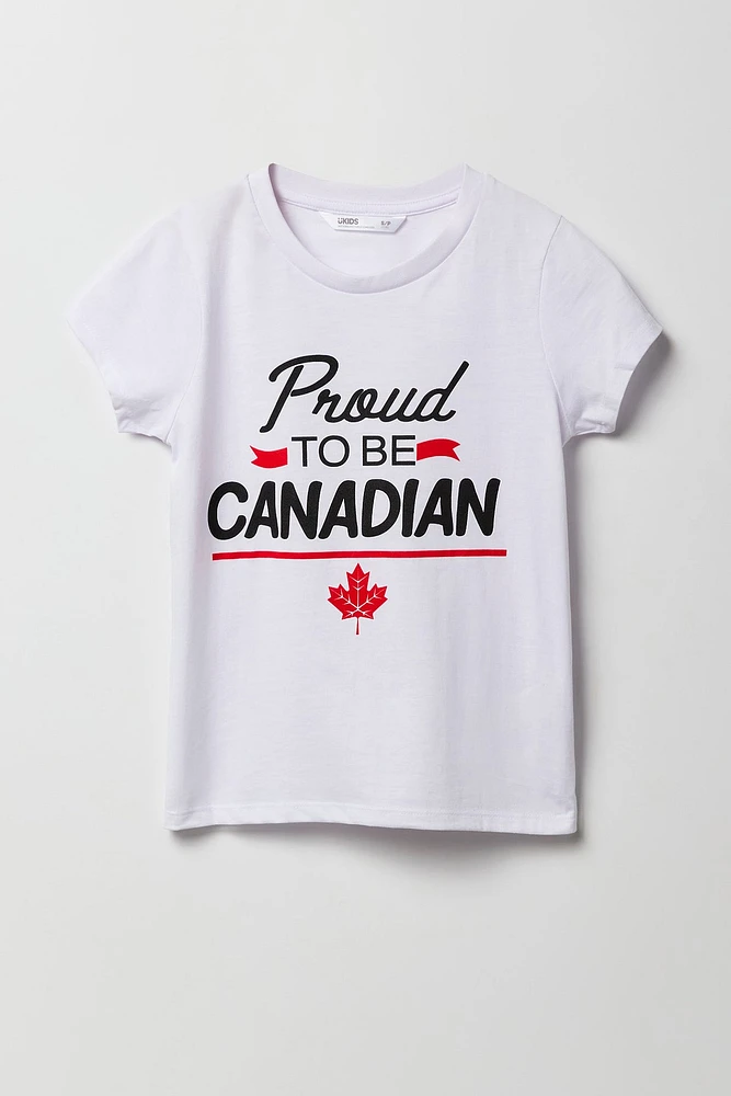 T-shirt à imprimé Proud To Be Canadian pour fille