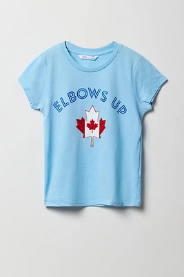 Girls Elbows Up Canada Graphic T-Shirt