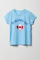 Girls Elbows Up Canada Graphic T-Shirt
