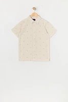 Boys Cactus Ditsy Print Button-Up Top