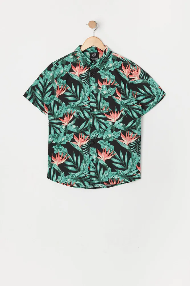 Boys Hawaiian Print Short Sleeve Top