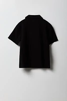 Boys Collared Boxy Button-Up Top