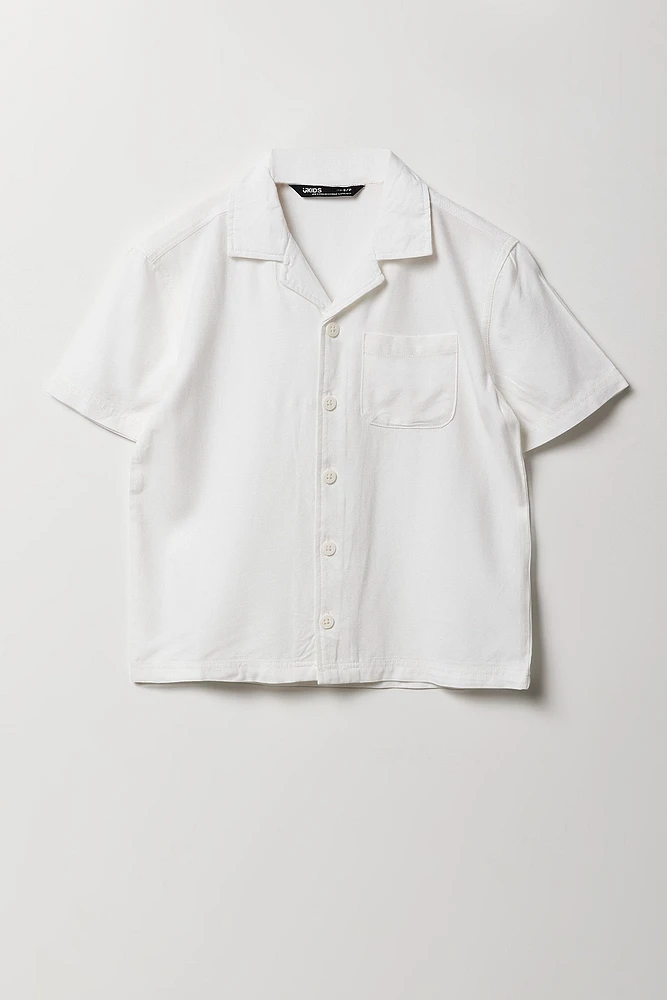 Haut carré boutonné avec col pour garçon