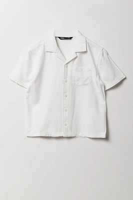 Haut carré boutonné avec col pour garçon