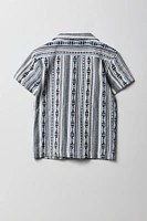 Haut boutonné texturé en tricot de jacquard rayé pour garçon