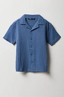 Boys Gauze Boxy Collared Top